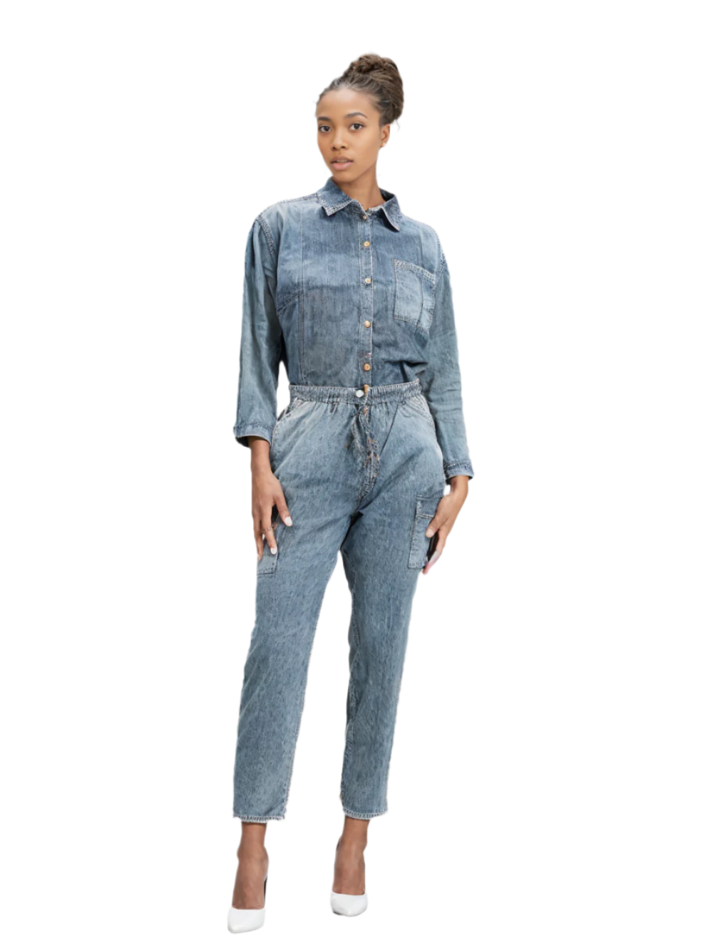 RECAP Women's Cobalt Blue Denim Co-ord Set