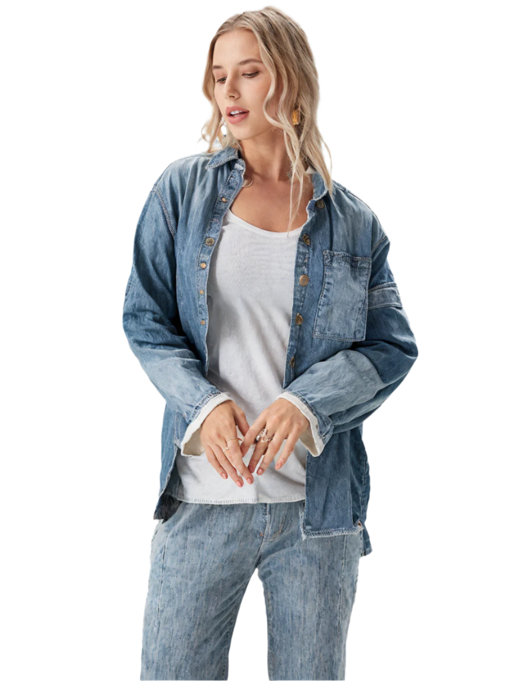 RECAP Women's Cobalt Blue Denim Co-ord Set