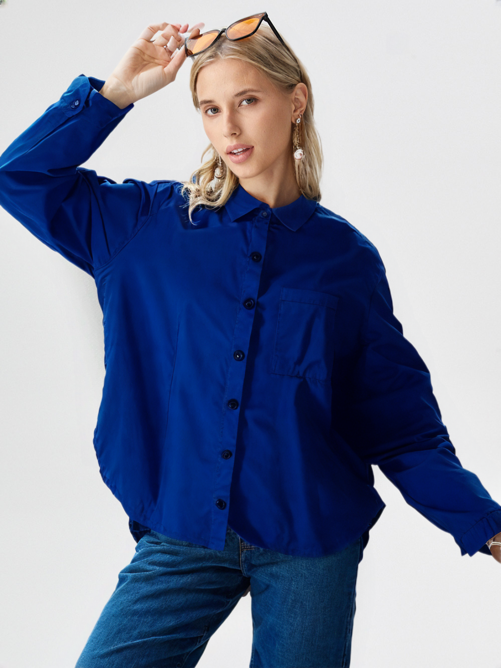 RECAP Women's Solid Button-Down Shirt