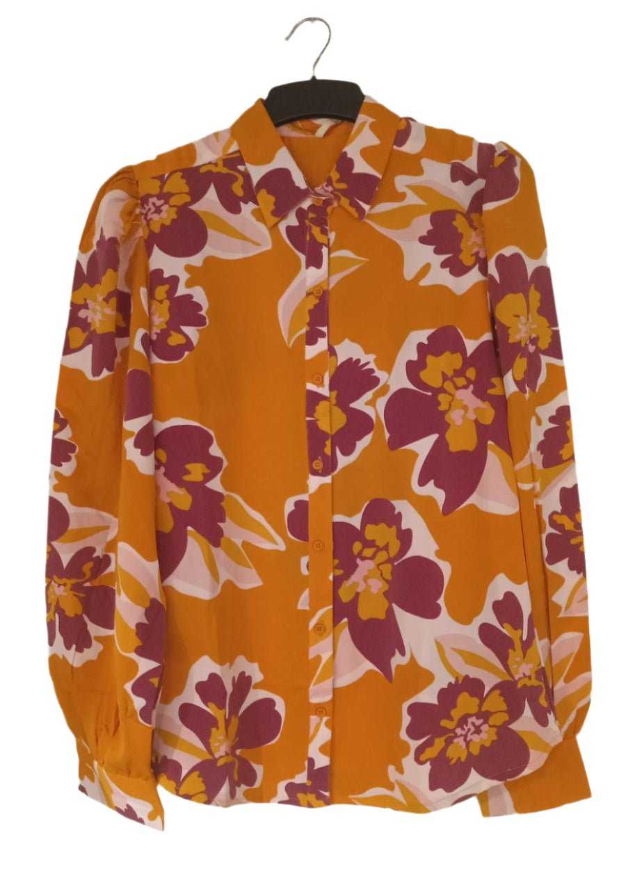 RECAP Women's Bold Floral Button-Up Shirt