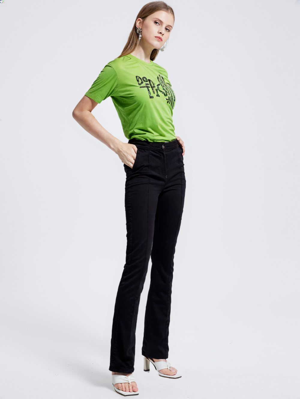 RECAP Women's Neon Green Graphic Tee