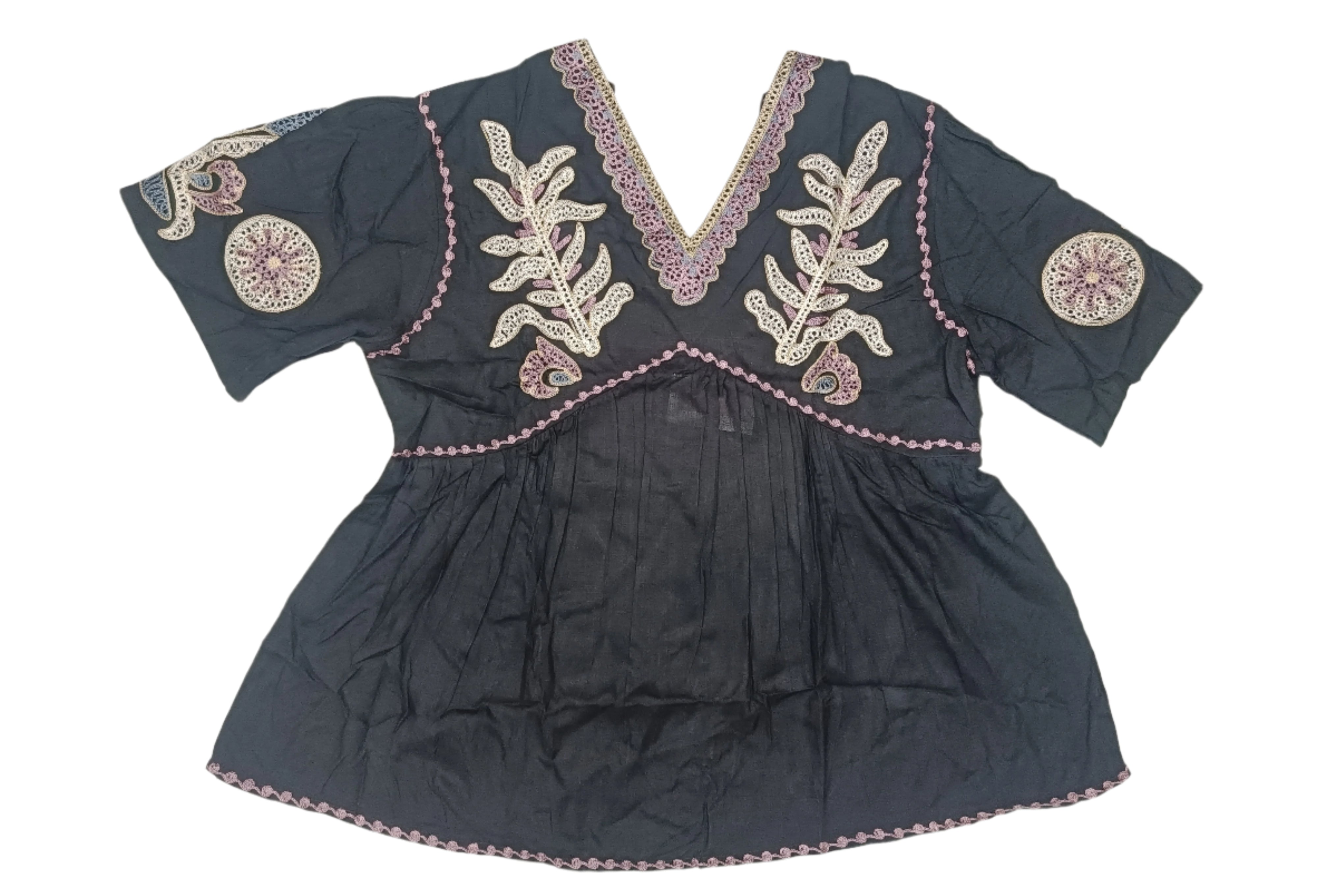Women's Embroidered V-Neck Top