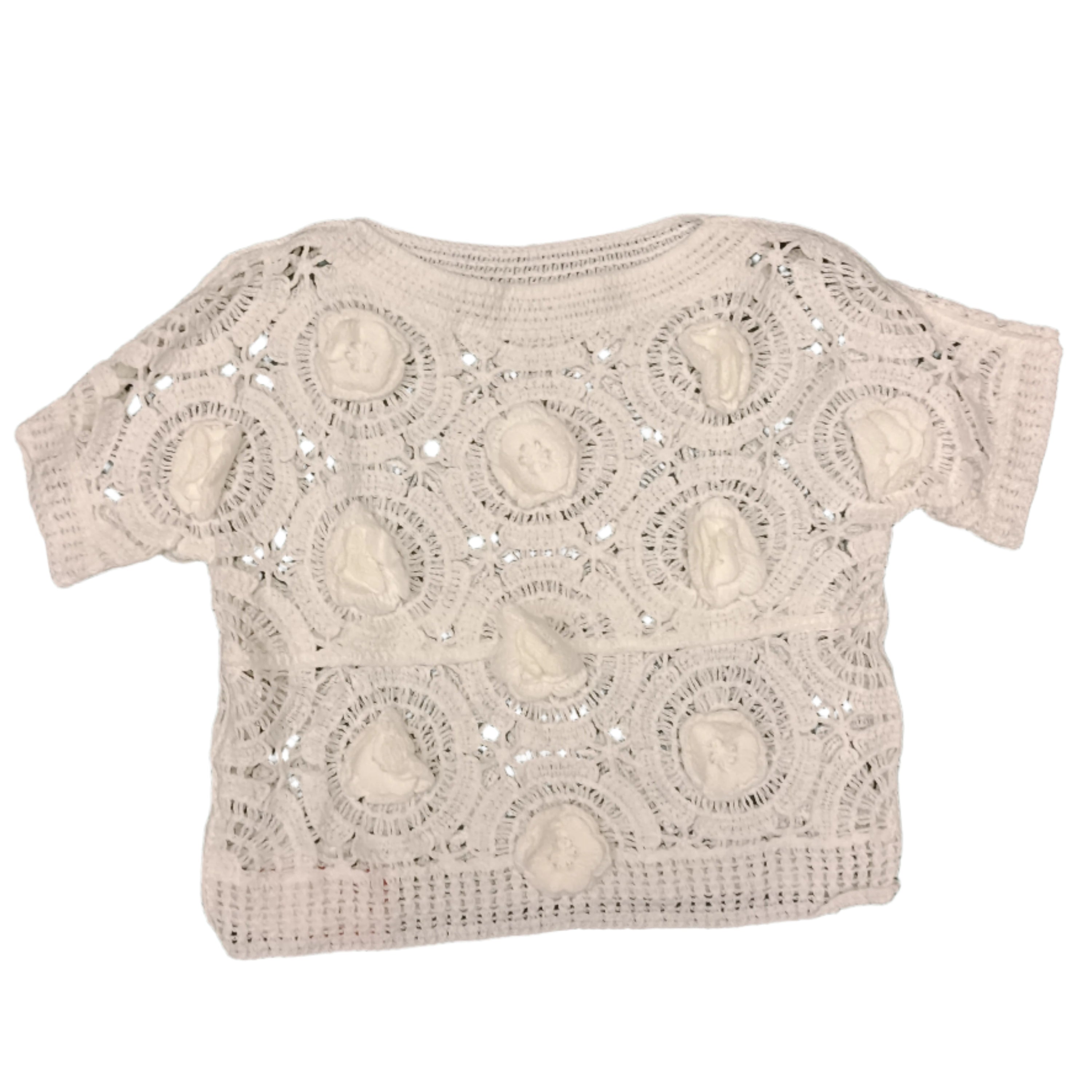 Women's Handmade White Crochet Top