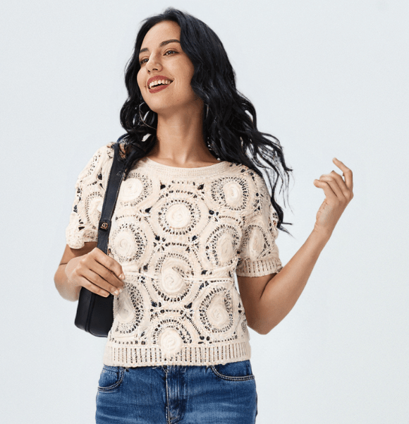 Women's Handmade White Crochet Top