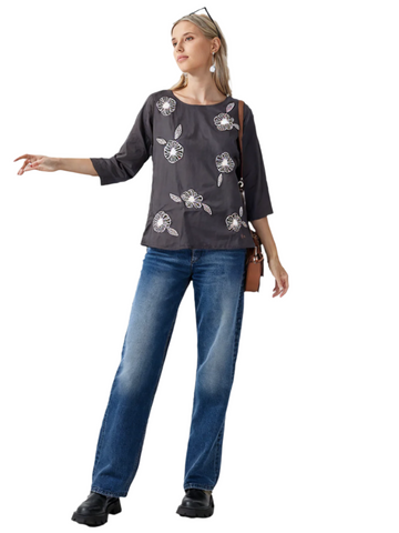 Women's Floral Embroidered Top