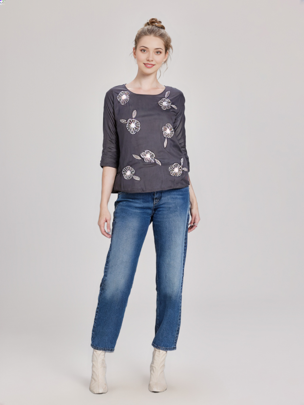 Women's Floral Embroidered Top