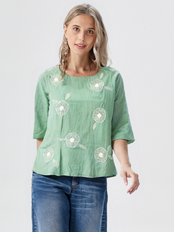 Women's Floral Embroidered Top