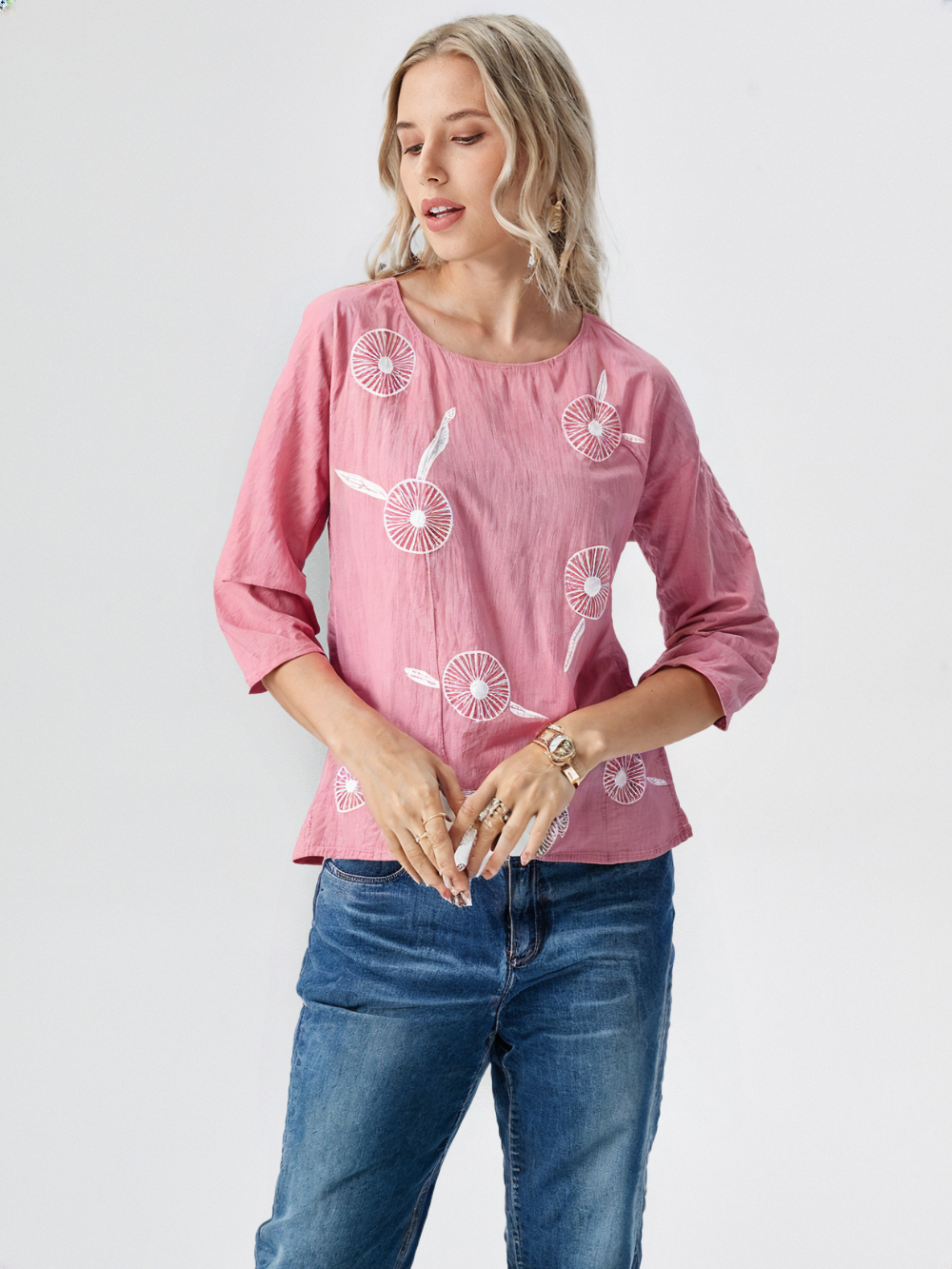 Women's Floral Embroidered Top