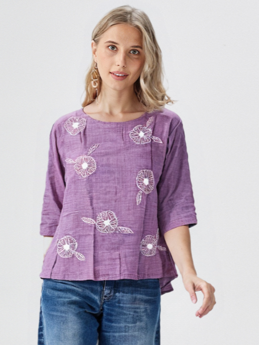 Women's Floral Embroidered Top