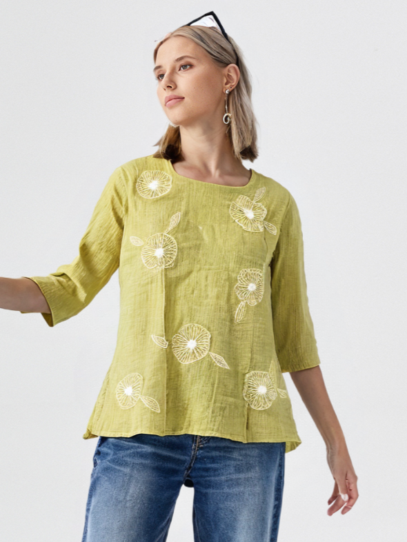Women's Floral Embroidered Top
