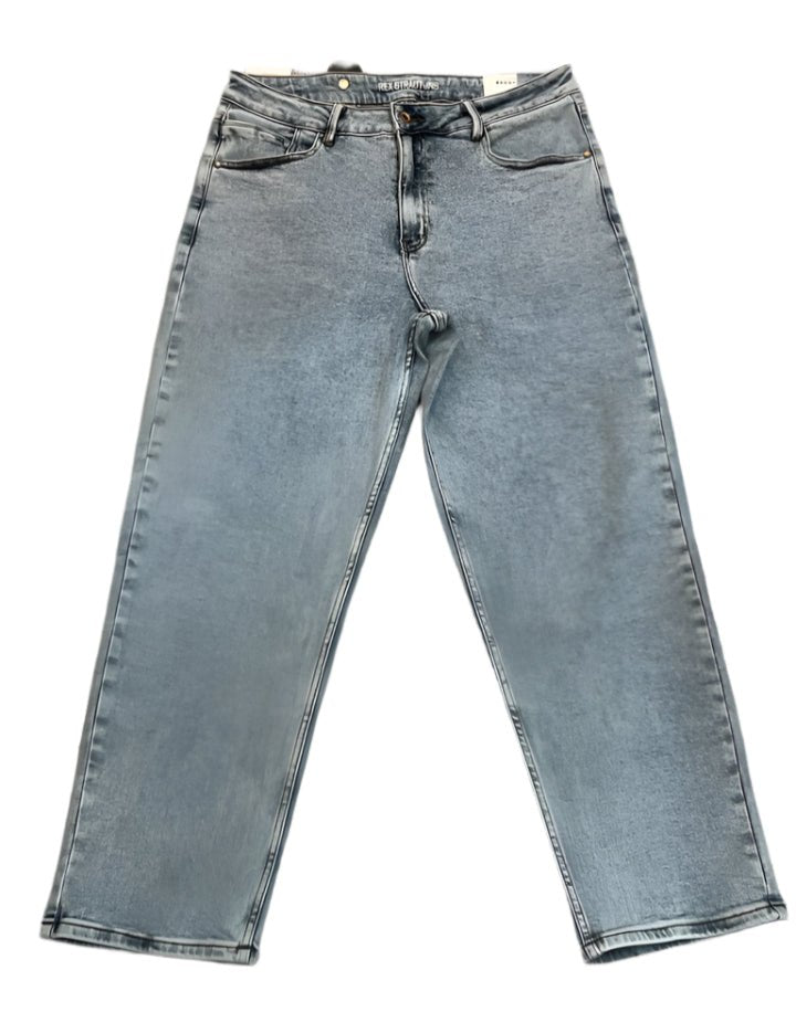 Rex-Straut Men's High-Rise Straight Fit Jeans