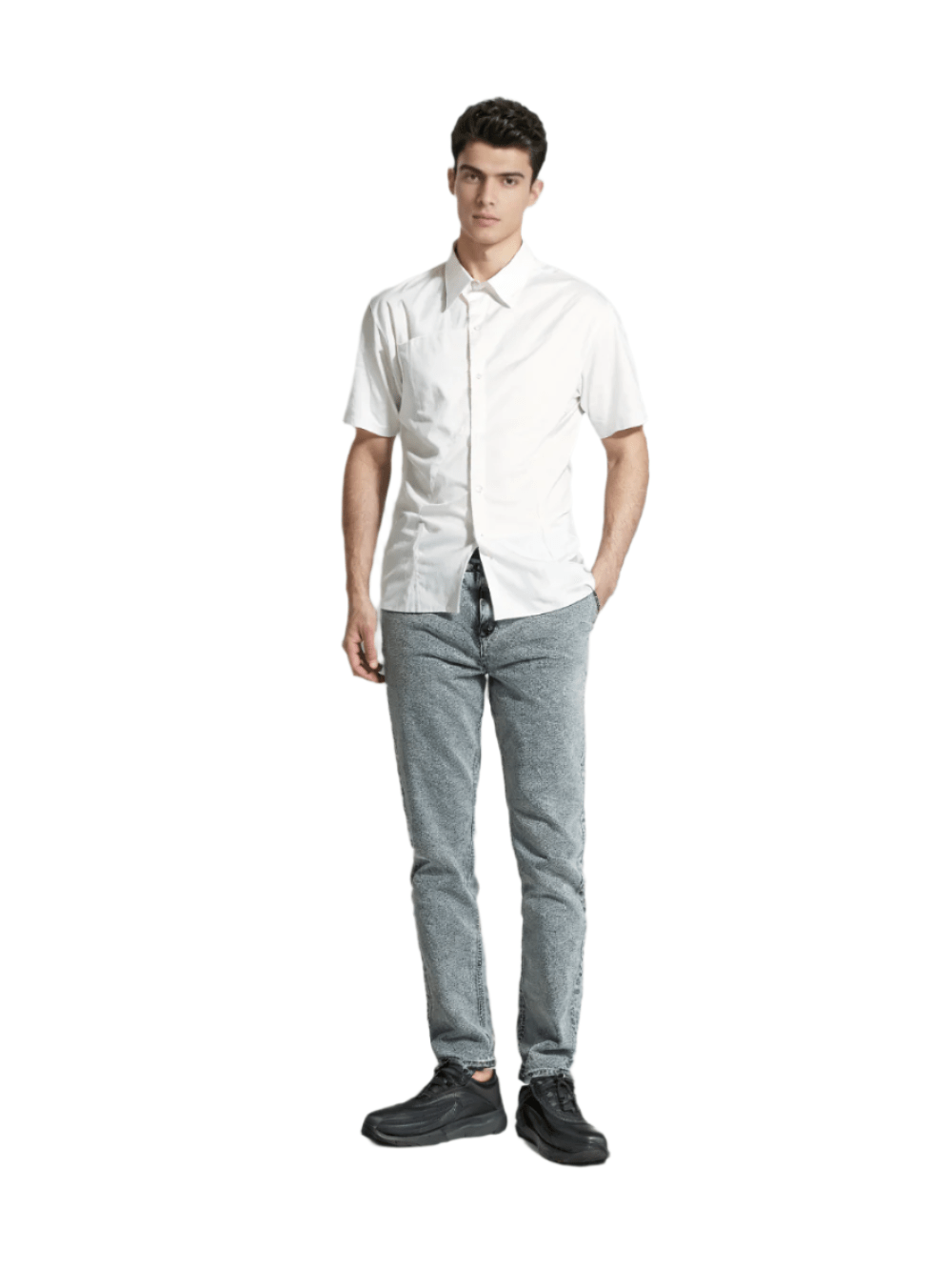 Rex-Straut Men's High-Rise Straight Fit Jeans