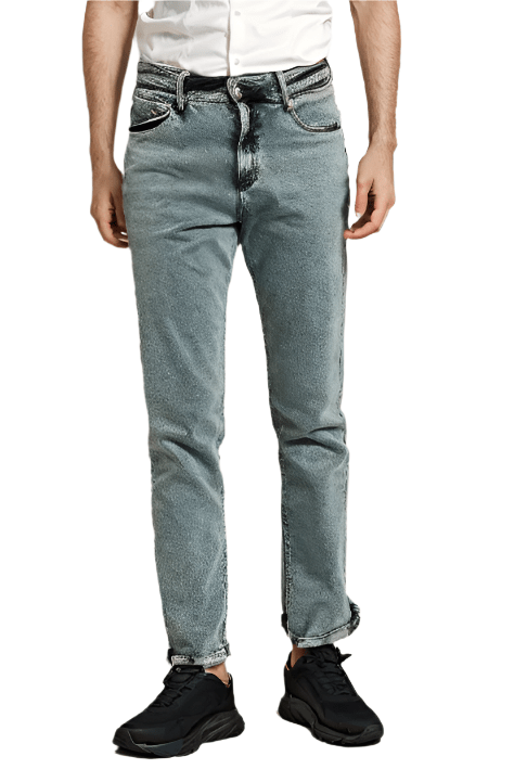 Rex-Straut Men's High-Rise Straight Fit Jeans