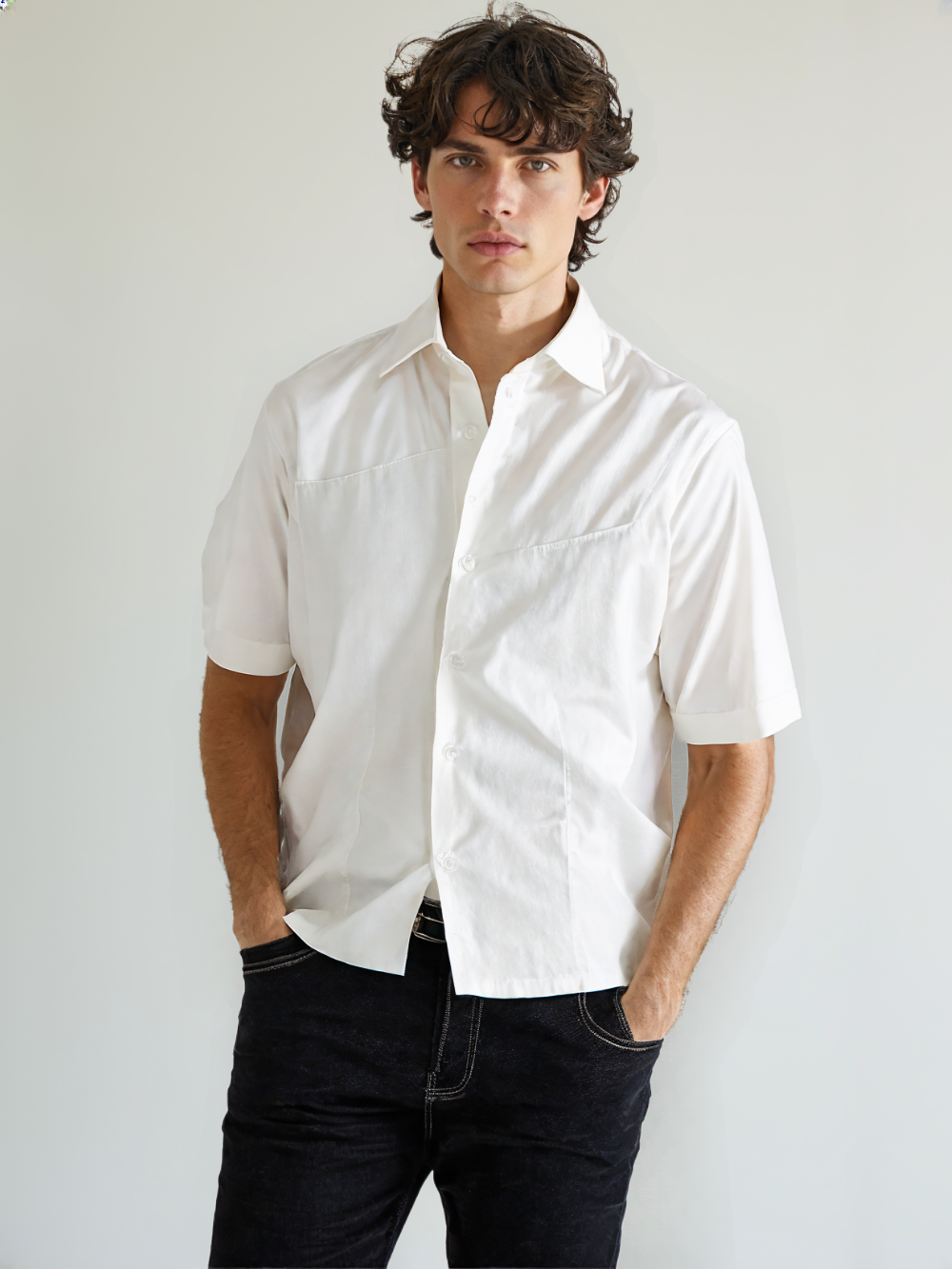 Rex-Straut Men's Black Straight Fit Jeans