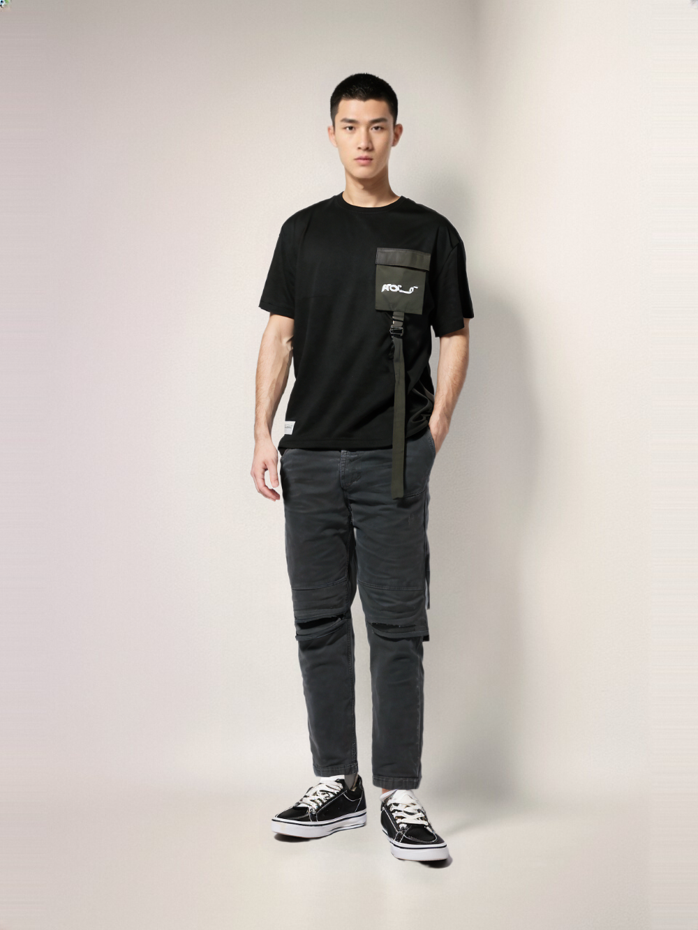 Rex-Straut Men's Stand Out with Effortless Street Style T-shirt