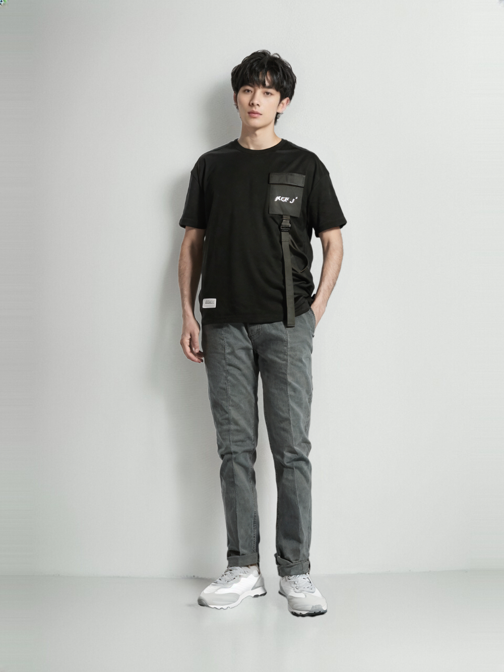 Rex-Straut Men's Stand Out with Effortless Street Style T-shirt
