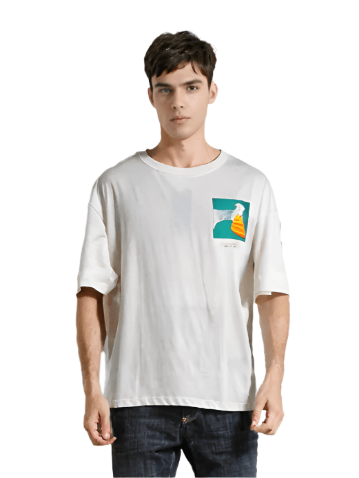 Rex-Straut Men's abstract character print T-shirt
