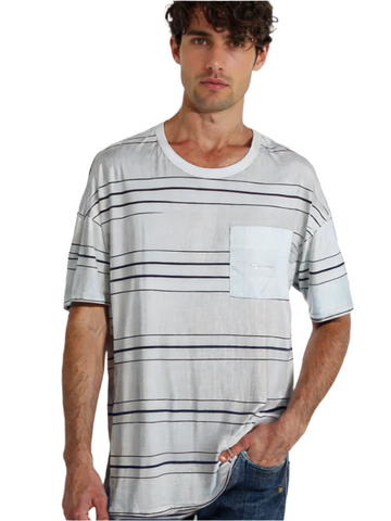 Rex-Straut Men's Oversized Striped Street Tee