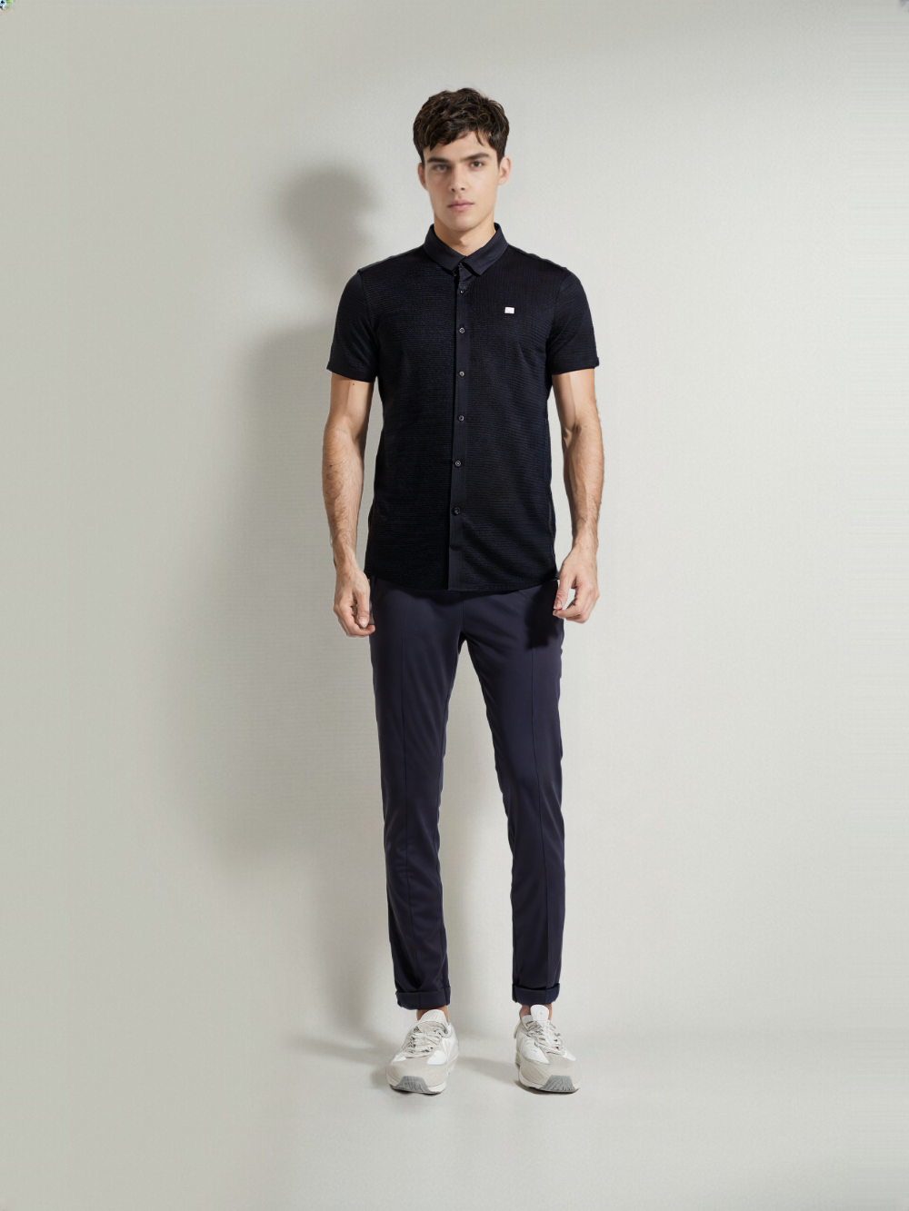 Rex-Straut Men's Premium Textured Solid Shirt
