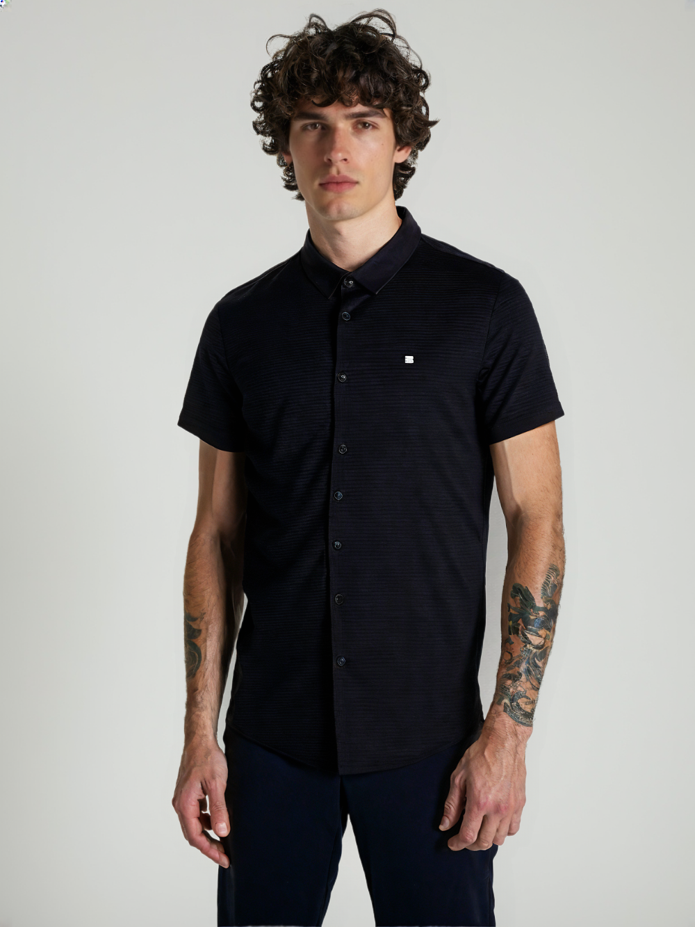 Rex-Straut Men's Premium Textured Solid Shirt