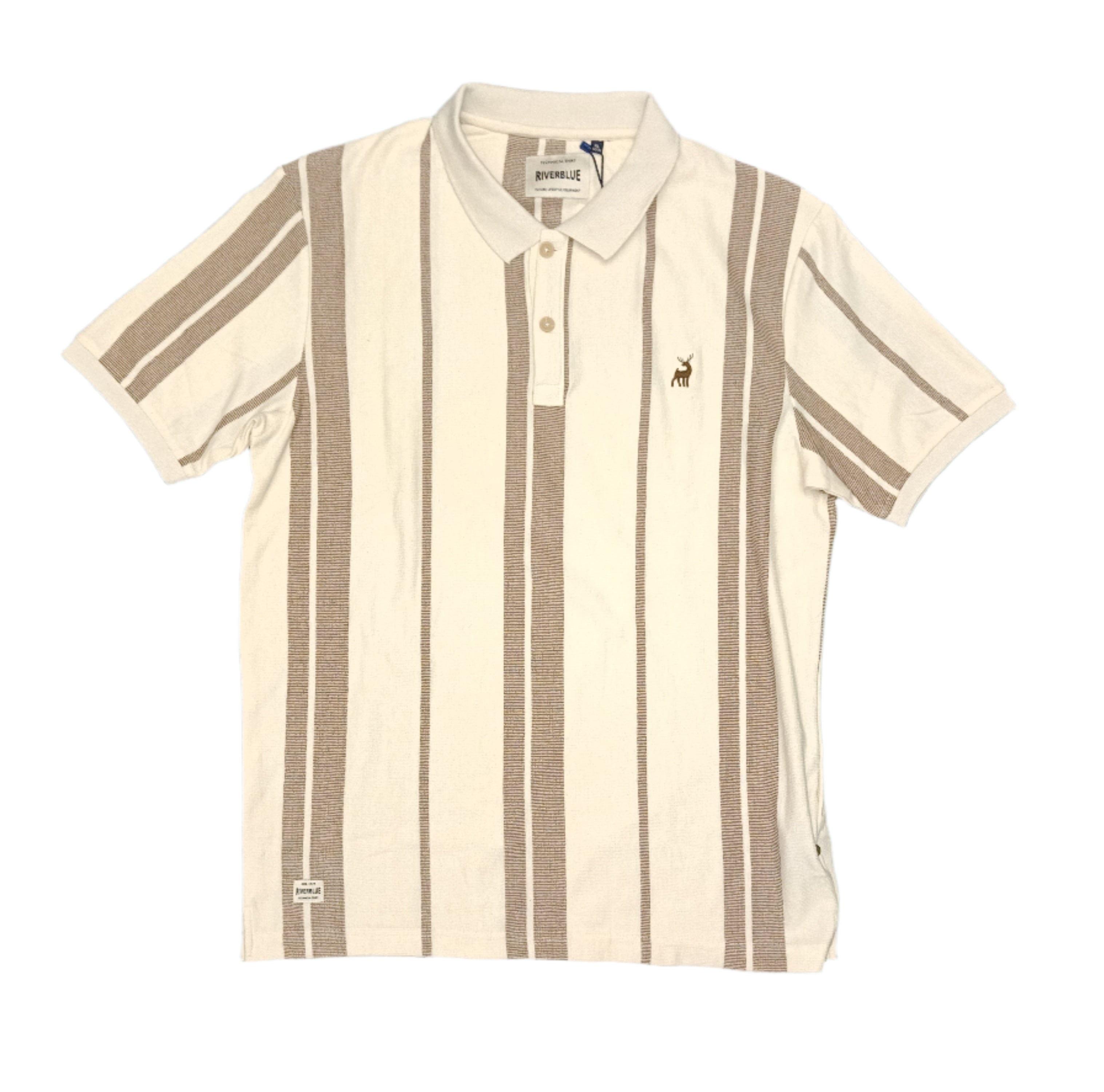 RIVER BLUE Men's Textured Polo Shirt