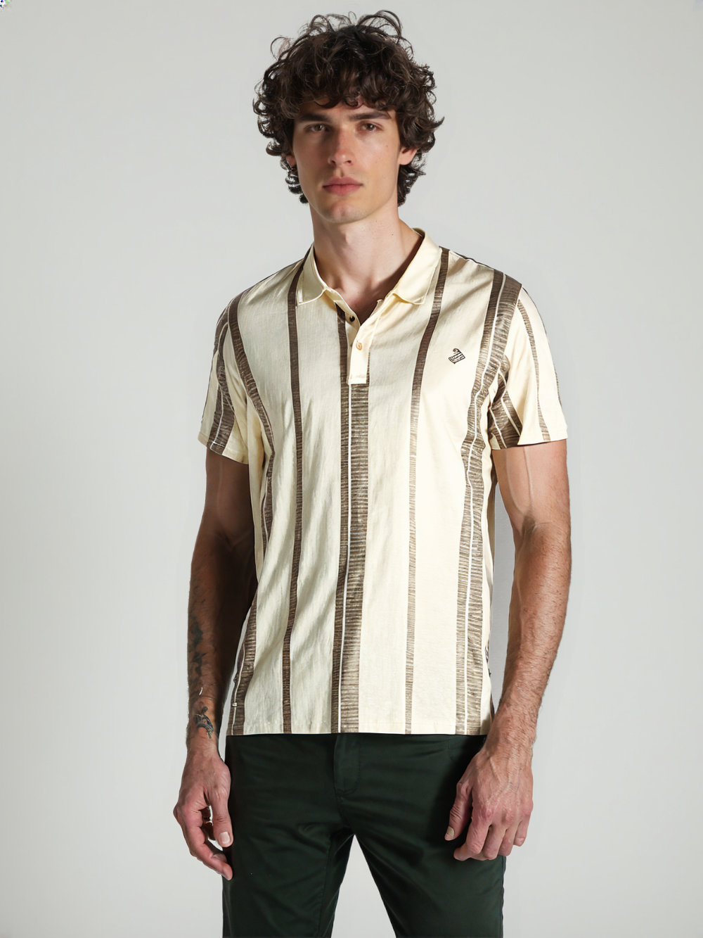 RIVER BLUE Men's Textured Polo Shirt