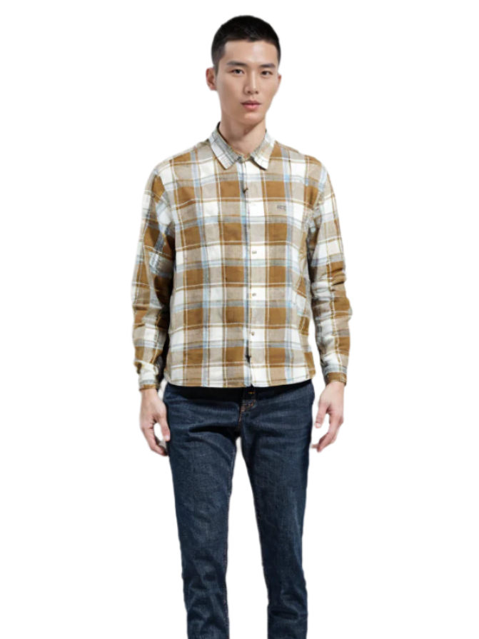RIVER BLUE Men's Classic Khaki Checks – Everyday Casual Shirt