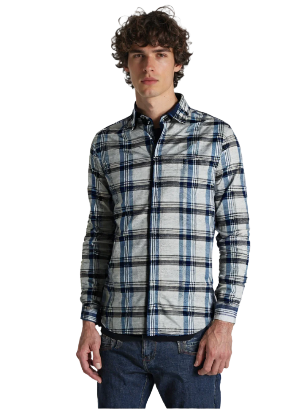 RIVER BLUE Men's Classic Blue Check Shirt