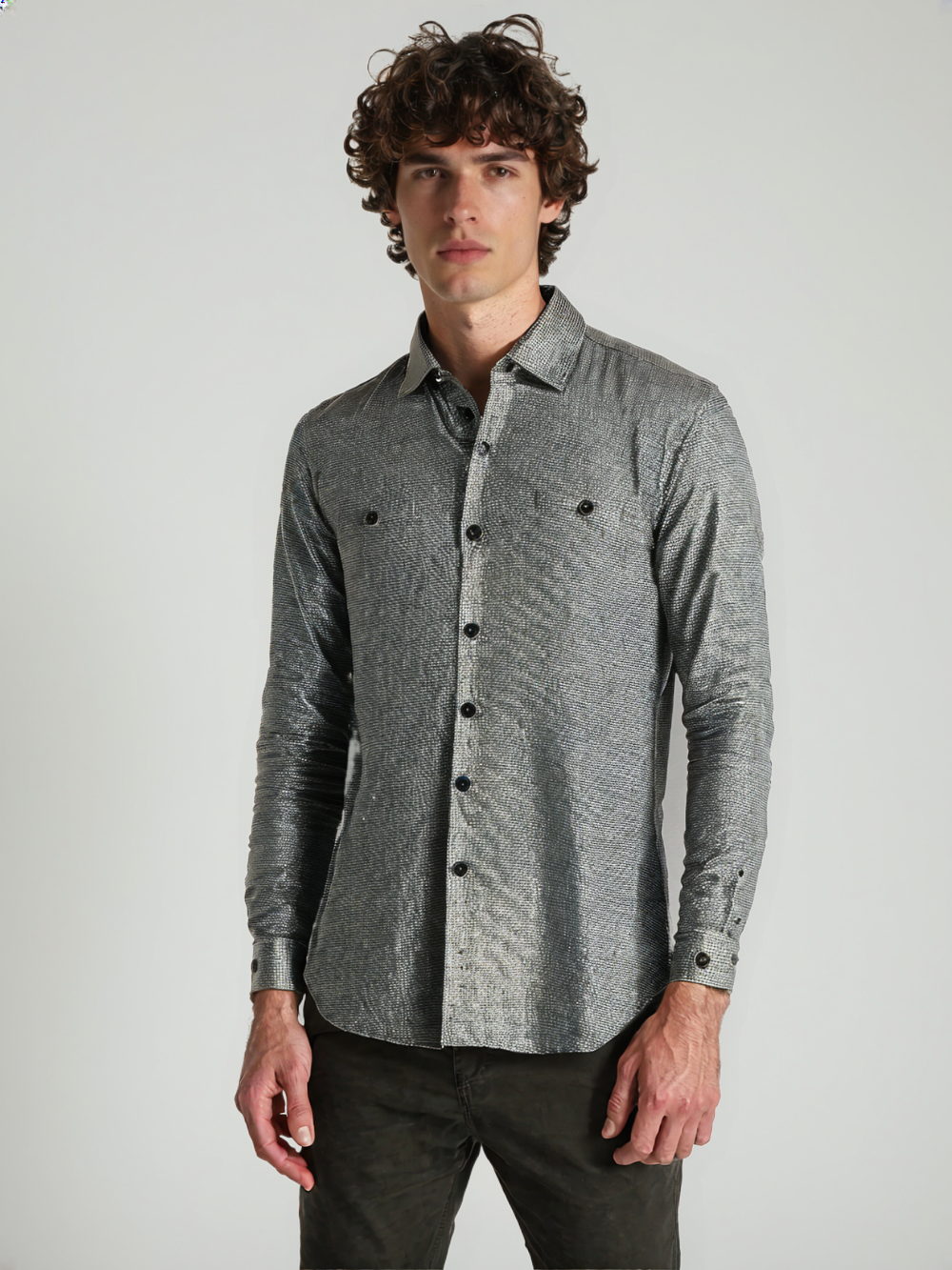 RIVER BLUE Men's Solid Grey Shirt