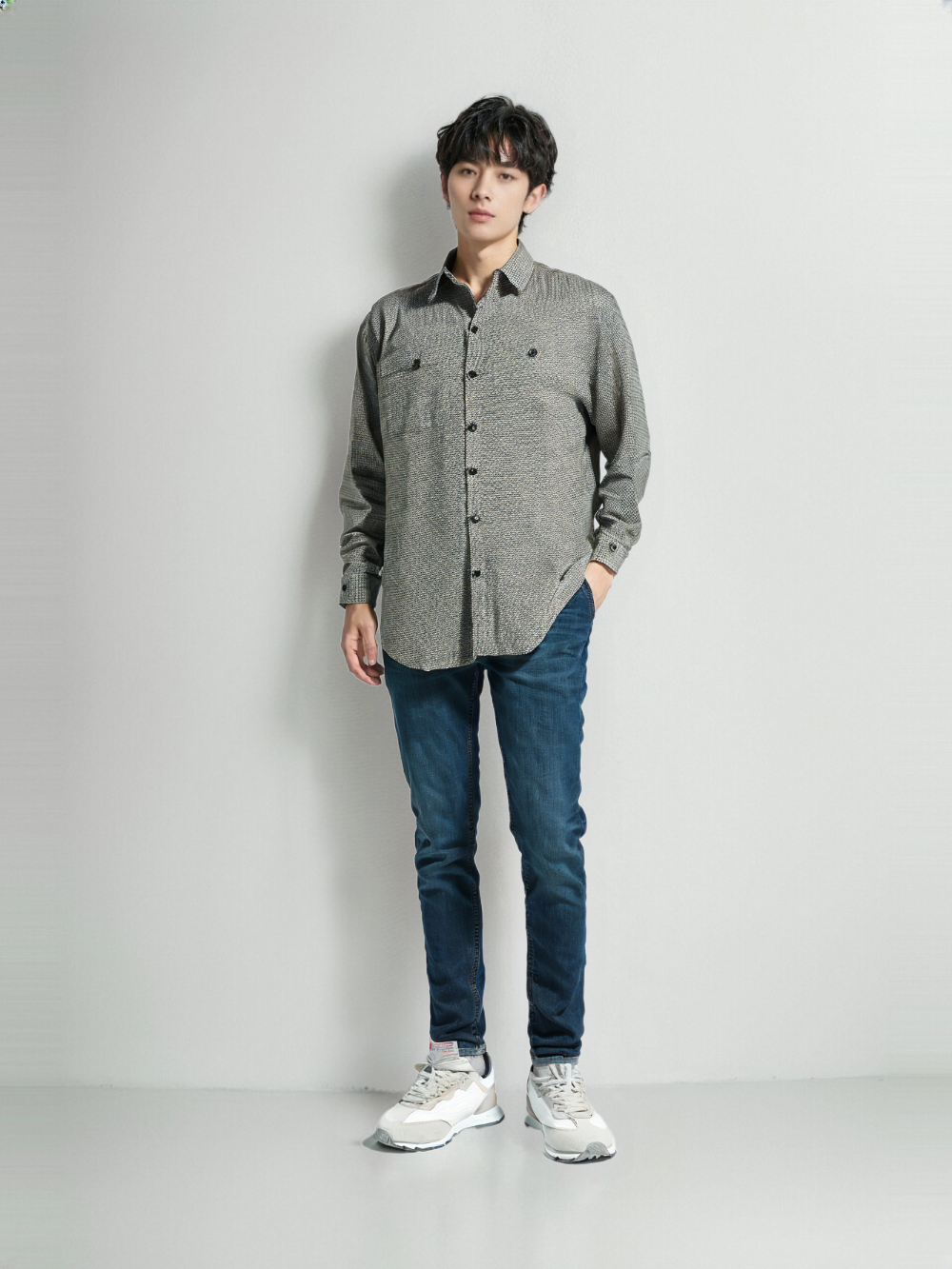RIVER BLUE Men's Solid Grey Shirt