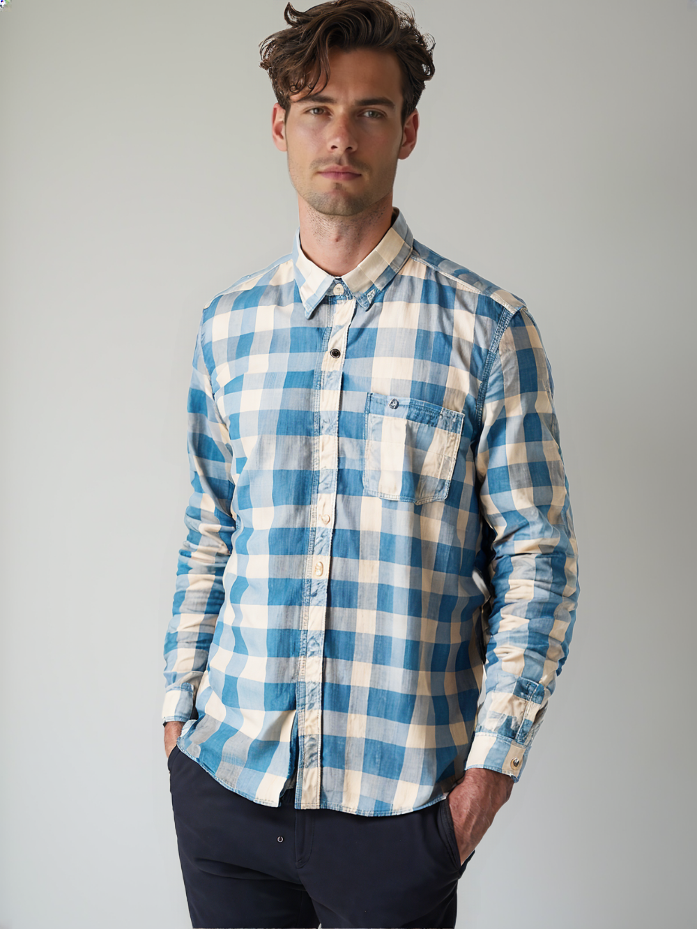 RIVER BLUE Men's Check Shirt
