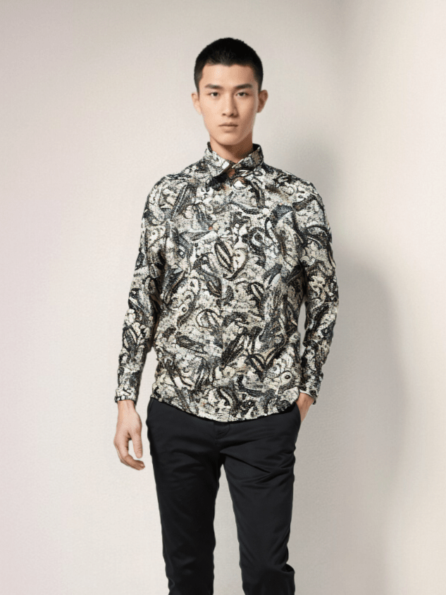 RIVER BLUE Men's Printed Shirt