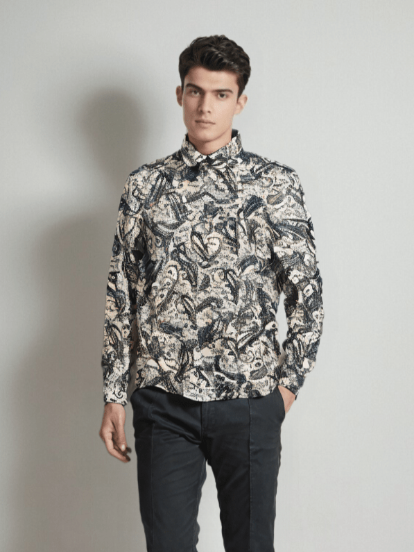 RIVER BLUE Men's Printed Shirt