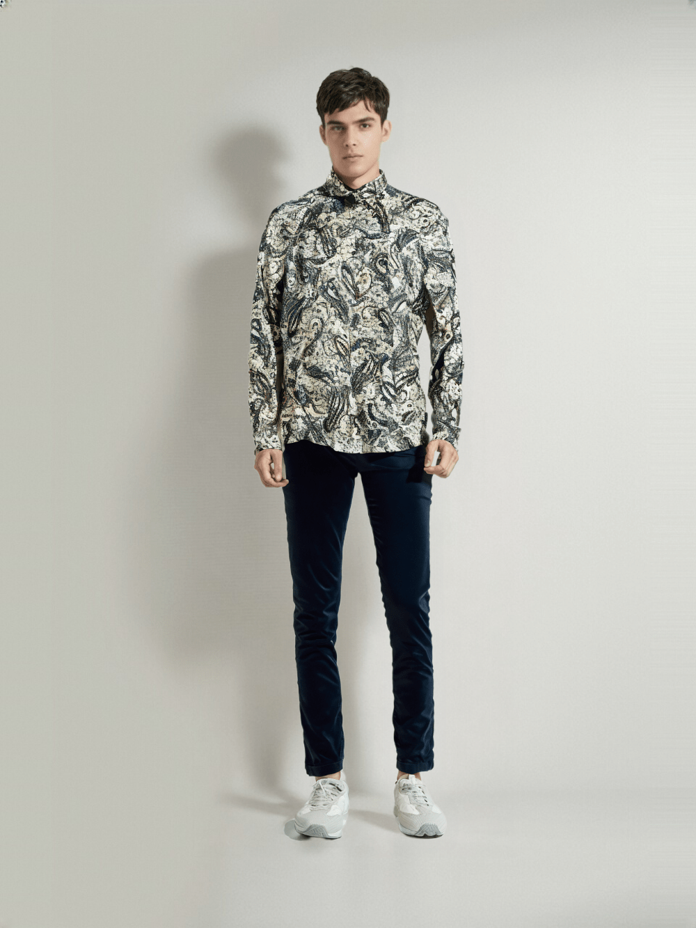 RIVER BLUE Men's Printed Shirt