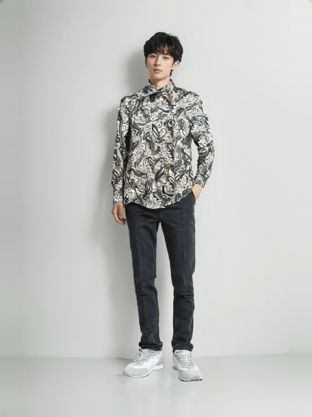 RIVER BLUE Men's Printed Shirt