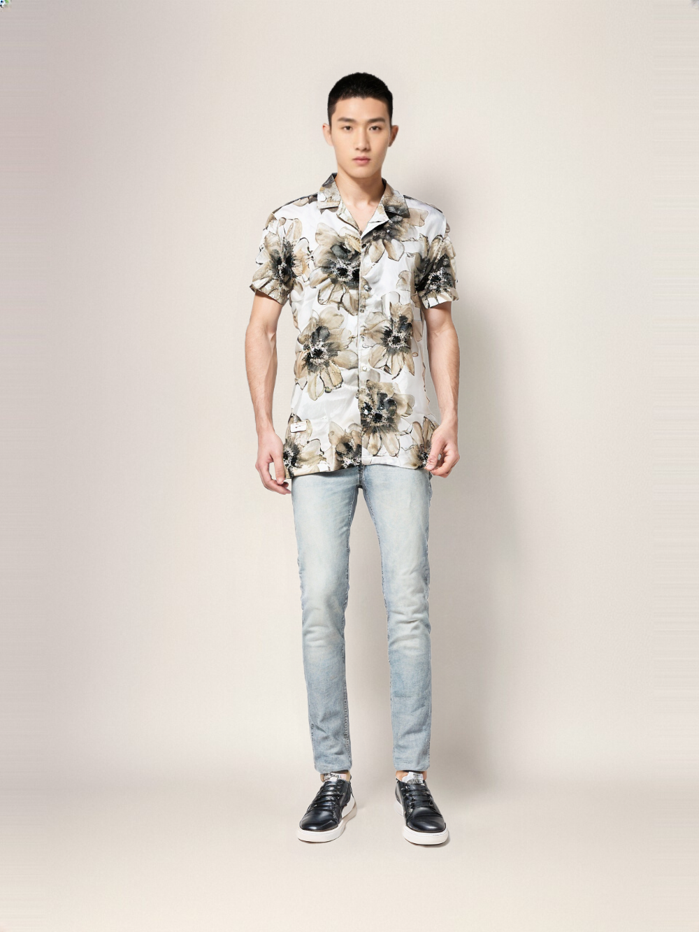 RIVER BLUE Men's Floral print Shirt