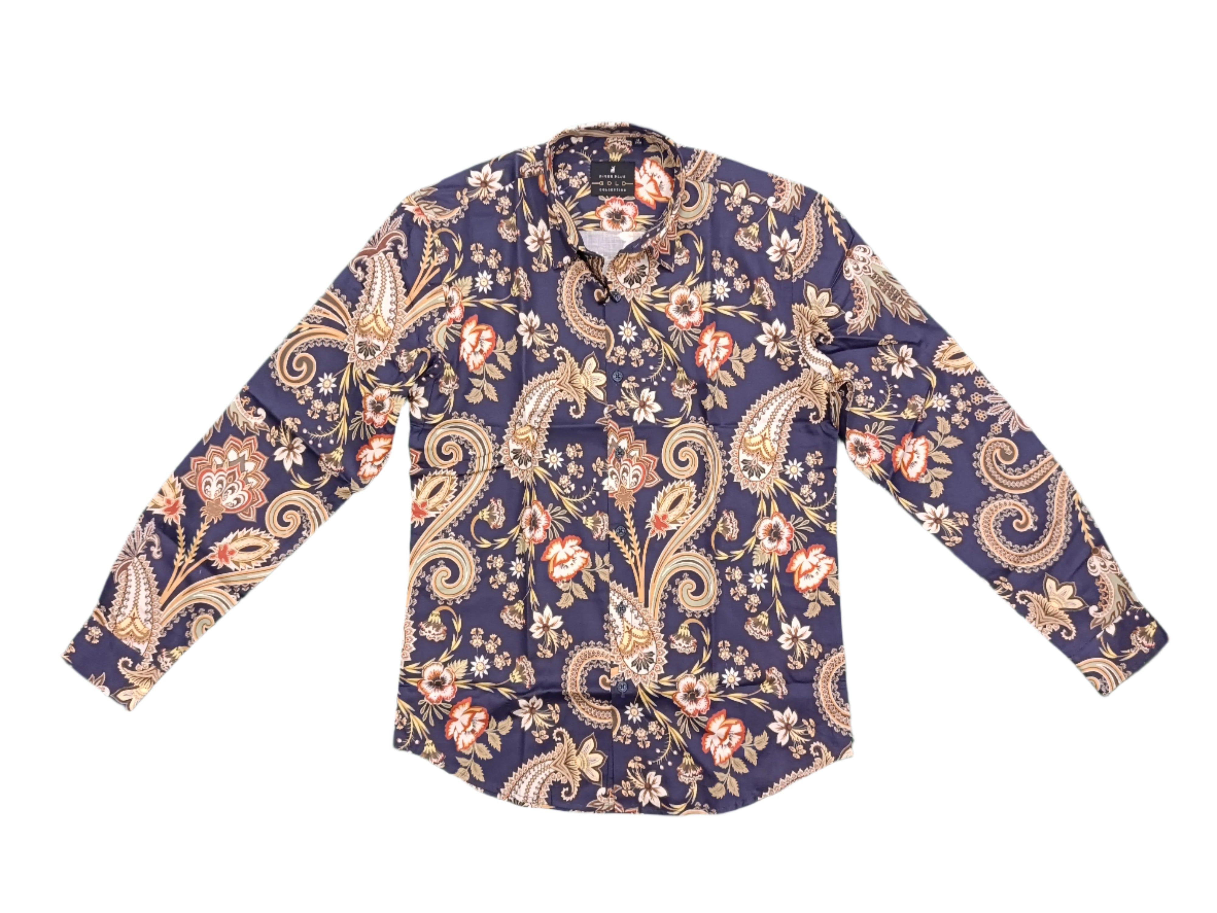 RIVERBLUE Men's Navy Print Shirt