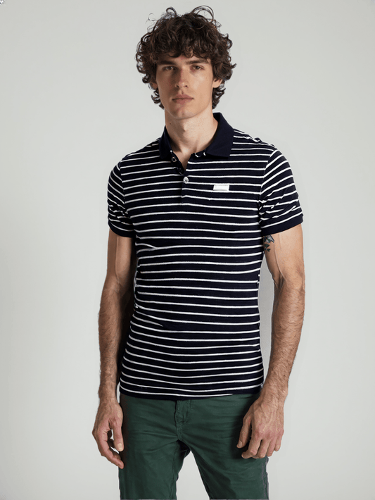 RIVERBLUE Men's Black Striped T-shirt
