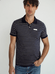 RIVERBLUE Men's Black Striped T-shirt