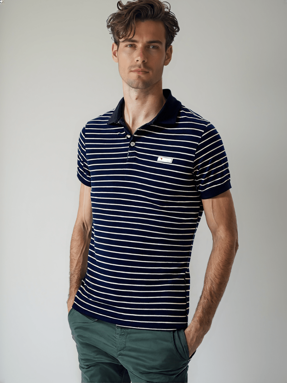 RIVERBLUE Men's Black Striped T-shirt