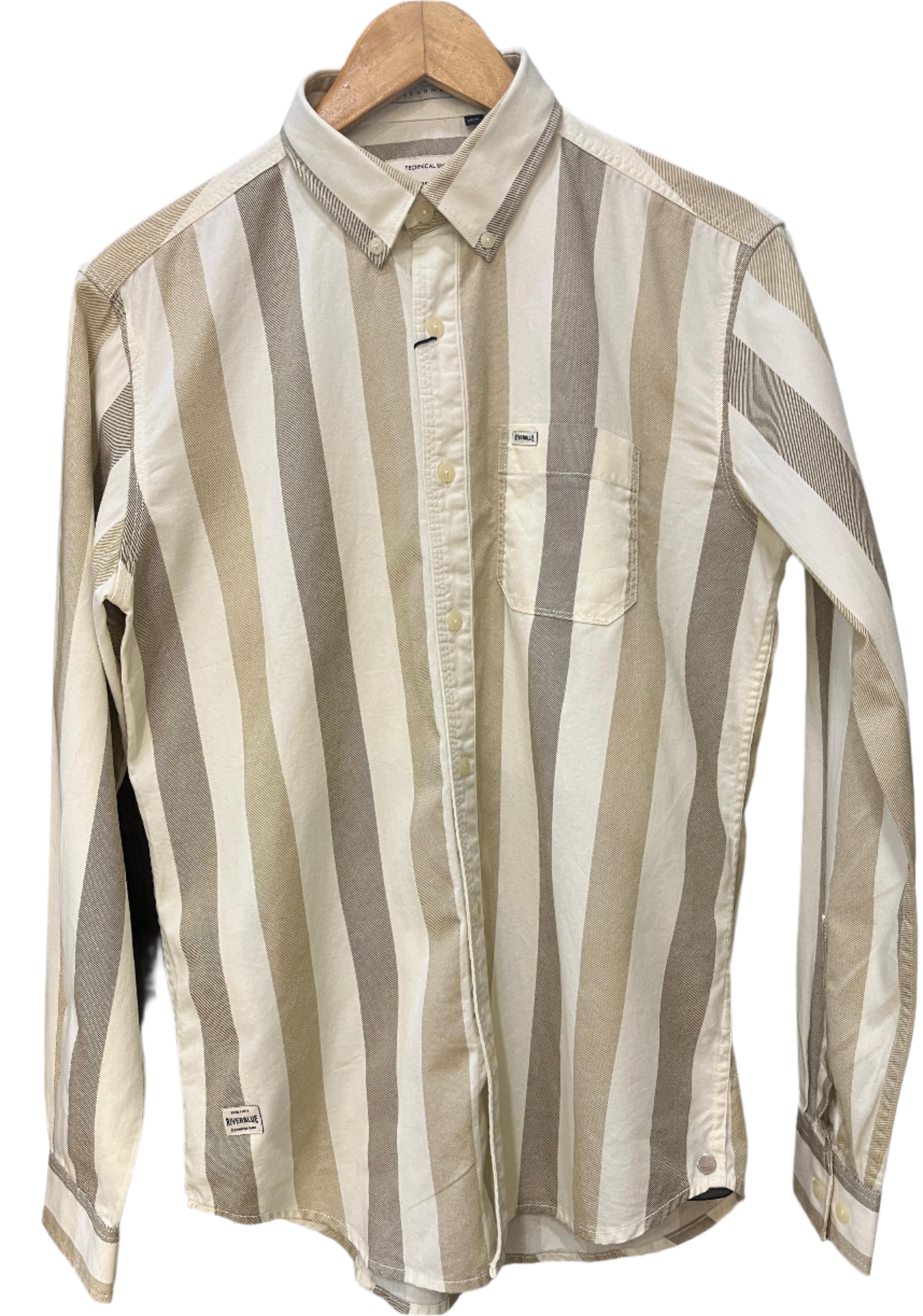 RIVERBLUE Men's Striped Shirt