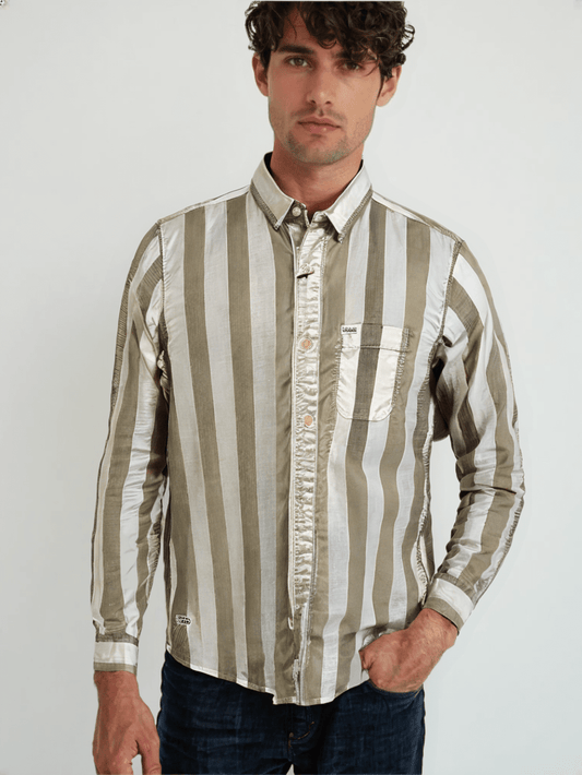 RIVERBLUE Men's Striped Shirt