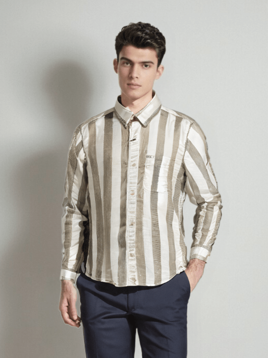 RIVERBLUE Men's Striped Shirt