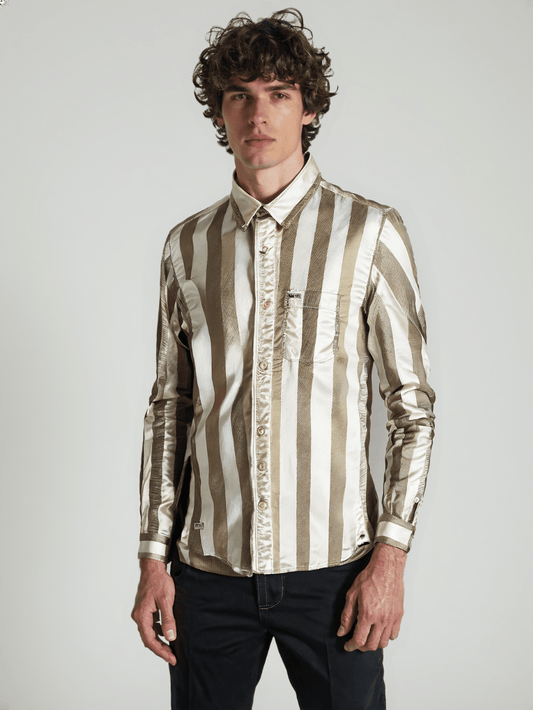 RIVERBLUE Men's Striped Shirt