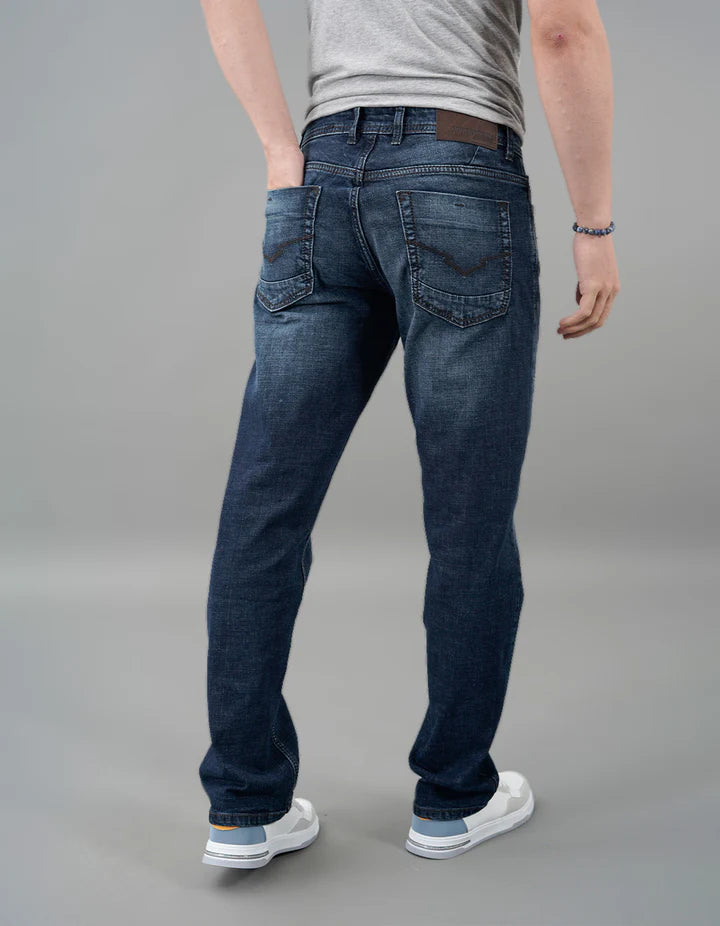 ROOKIES Dk Blue 5 Pocket Midrise, Comfort And Straight Fit Jeans