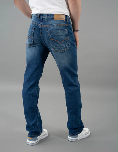 ROOKIES Med Blue 5 Pocket Midrise, Comfort And Straight Fit Jeans