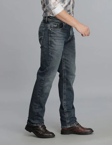 Med Blue 5 Pocket Midrise, Comfort And Straight Fit jeans
