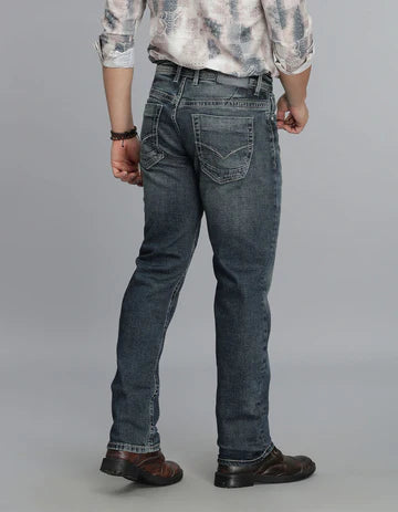 Med Blue 5 Pocket Midrise, Comfort And Straight Fit jeans