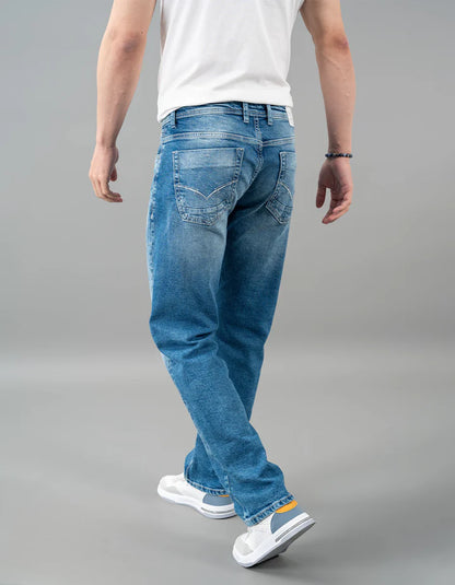 ROOKIES Med Blue 5 Pocket Midrise, Comfort And Straight Fit Jeans