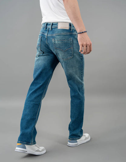 ROOKIES Med Blue 5 Pocket Midrise, Comfort And Straight Fit Jeans